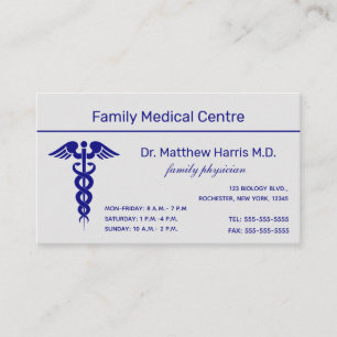 Carte De Visite Entreprise professionnelle Médicale de Caduceus 