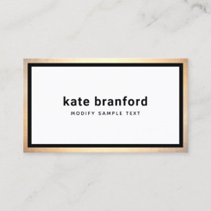 Carte De Visite Entreprise professionnelle moderne Black Gold Fron