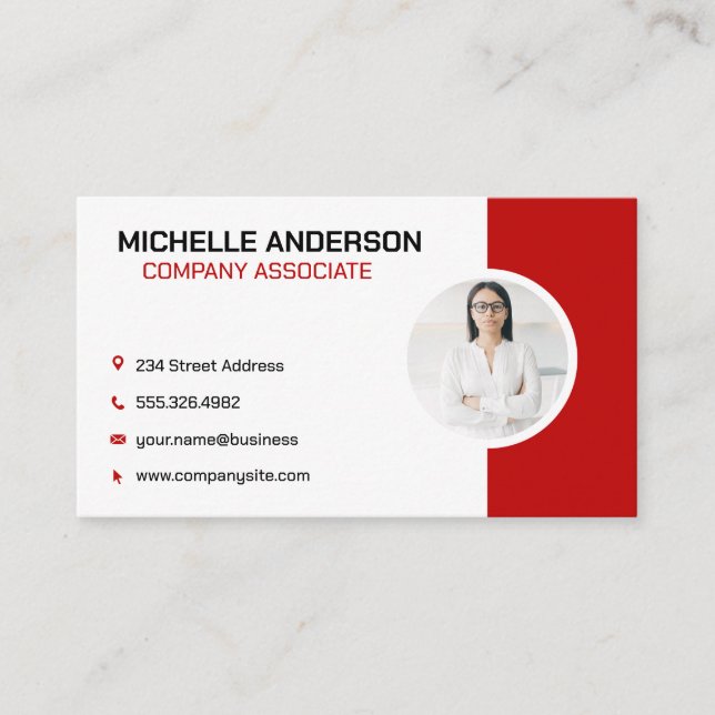 Carte De Visite Entreprise rouge | Professionnel professionnel (Devant)