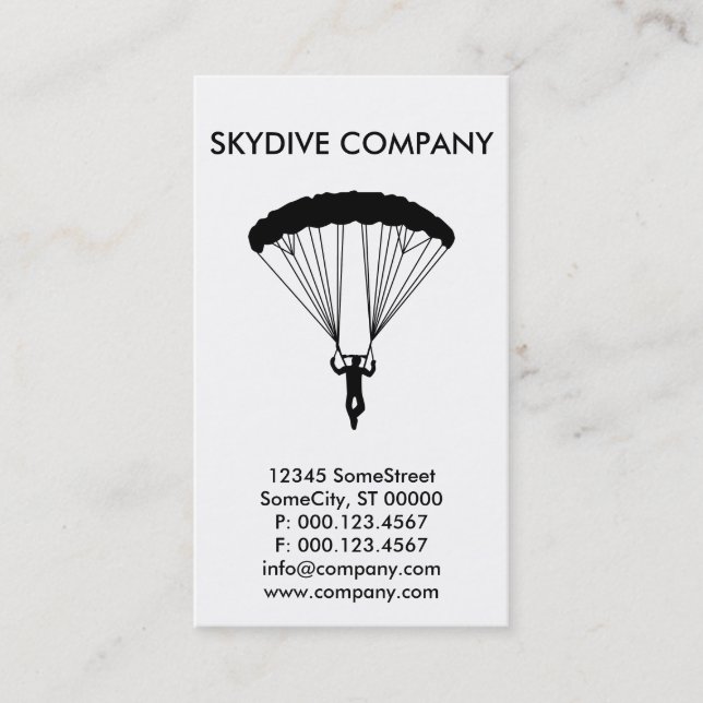 Carte De Visite entreprise skydive personnalisée (Devant)