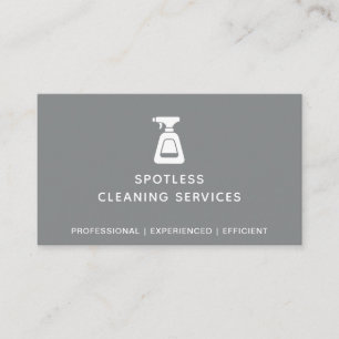 Carte De Visite Entreprises de nettoyage Spray Bouteille Gris