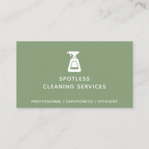 Carte De Visite Entreprises de nettoyage Spray bouteille Sage vert