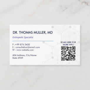 Carte De Visite Entreprises de récupération orthopédique   Code-ba