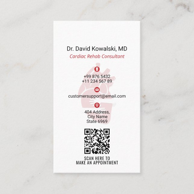 Carte De Visite Entreprises de soins cardiaques | Rouge simple (Devant)