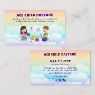 Carte De Visite Entreprises professionnelles   Nuageux arc-en-ciel