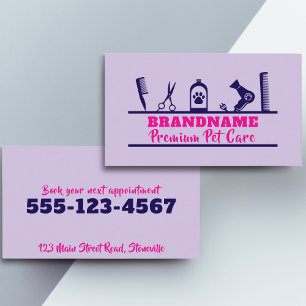 Carte De Visite Entretien avec les animaux, service de toilettage