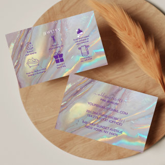 Carte De Visite Entretien de bijoux de style de marque iridescent