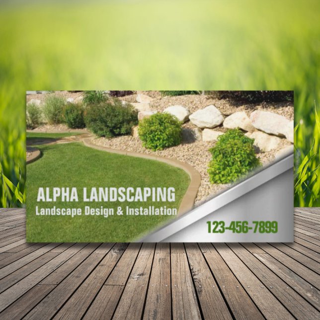 Carte De Visite Entretien de la pelouse de triage Aménagement pays (Yard Lawn Care Mowing Landscaper Landscaping Business Card)