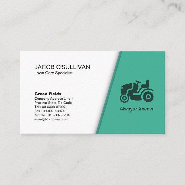 Carte De Visite Entretien de la pelouse Grass Mowing Gardener Pays (Devant)