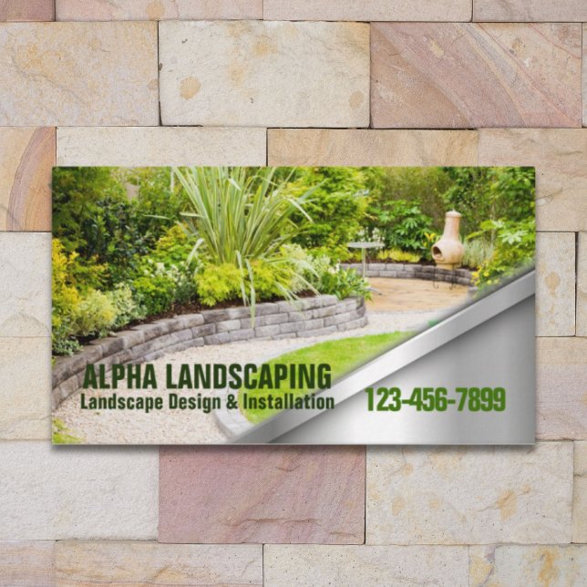 Carte De Visite Entretien de la pelouse jardinage Landscaper Paysa (Yard Lawn Care Gardening Landscaper Landscaping Business Card)