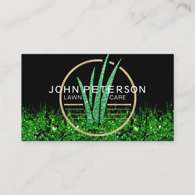 Carte De Visite Entretien de la pelouse Jardinage Paysage vert Log (Devant)