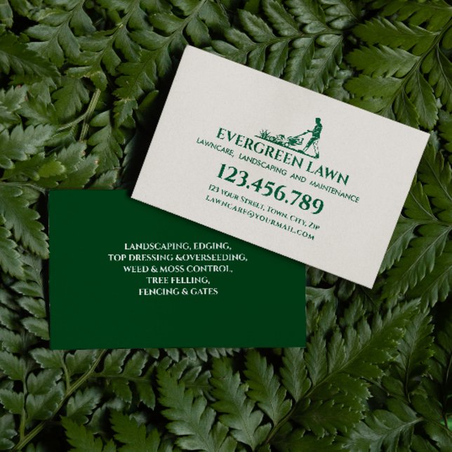 Carte De Visite Entretien de la pelouse Services d'aménagement pay (Créateur téléchargé)