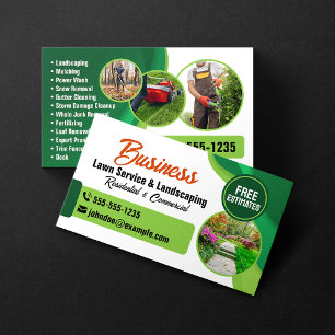 Carte De Visite Entretien de pelouse et aménagement paysager Green