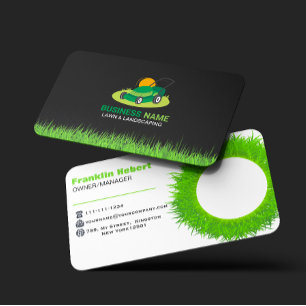 Carte De Visite Entretien de pelouse et aménagement paysager vert