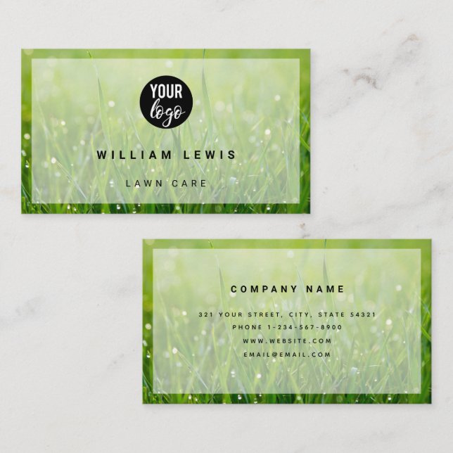 Carte De Visite Entretien de pelouse Simple Logo d'entreprise Mode (Devant / Derrière)