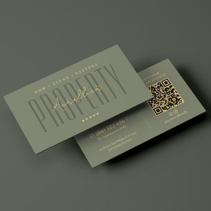 Carte De Visite Entretien paysager extérieur professionnel vert