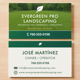 Carte De Visite Entretien professionnel de la pelouse Landscaping