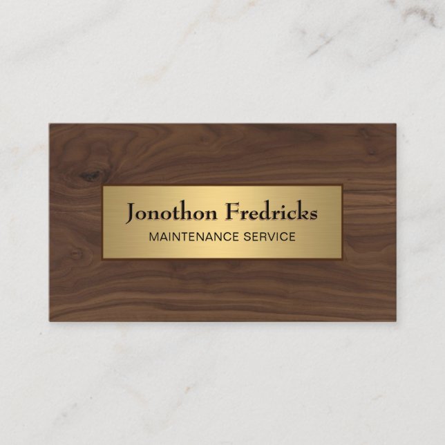 Carte De Visite Entretien Réparation Bois Gold Professionnel (Devant)