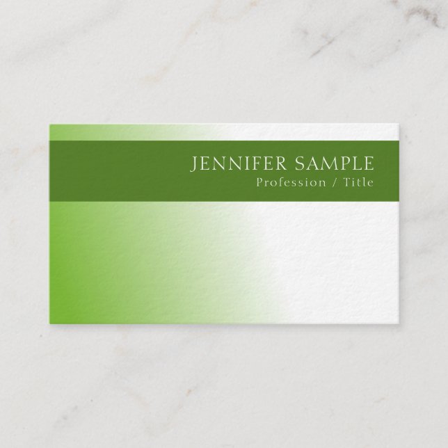 Carte De Visite Environnement vert élégant Nature Protection Luxe (Devant)