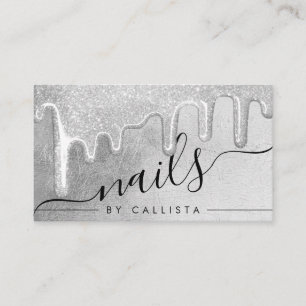 Carte De Visite Épais Parties scintillant argenté Glamour Épais Éc