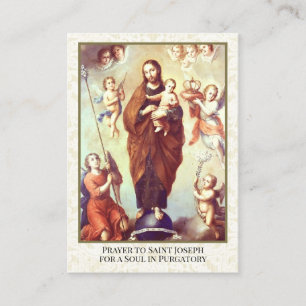 Carte De Visite Épaules de prière St Joseph catholique en Purgatoi