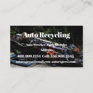 Carte De Visite Épave-auto, Recycler pièces Noir Classique Personn