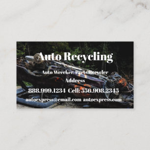 Carte De Visite Épave-auto, Recycler pièces Noir Classique Personn