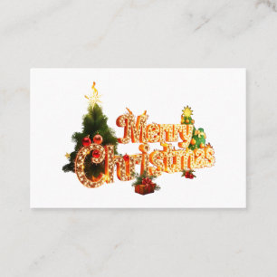 Carte De Visite Éperche de Noël d'or - Arbre de fête