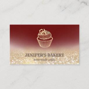 Carte De Visite Épicerie d'or moderne cupcake boulangerie maison