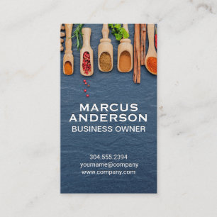 Carte De Visite Épices et herbes Ingrédients cuisines