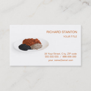 Carte De Visite Épices sur l'assiette