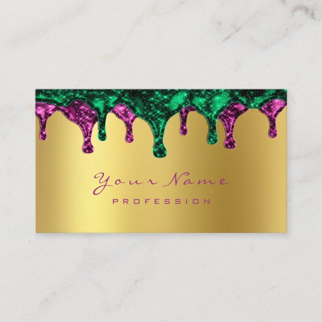Carte De Visite Épilation de cire clous Dépilation Pink Gold Green (Devant)