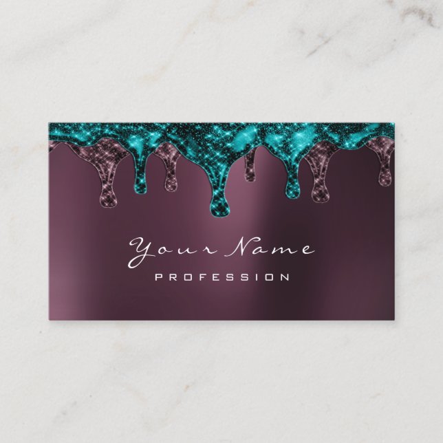 Carte De Visite Épilation épilation Dépilation ongles Noir Turquoi (Devant)
