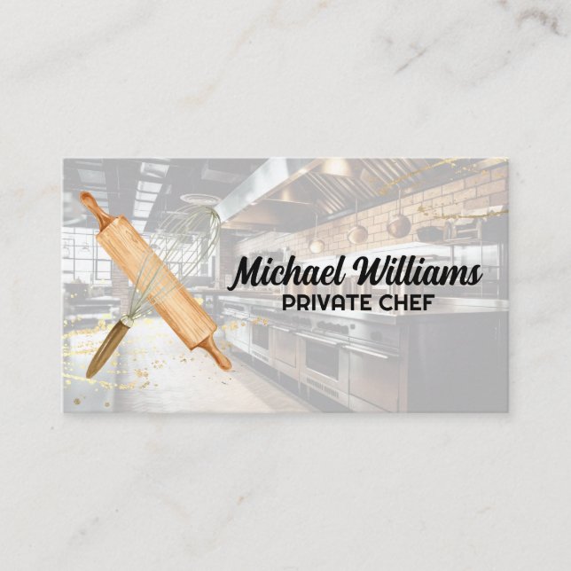 Carte De Visite Épingle à rouleaux de Whisk | Cuisine Restaurant C (Devant)