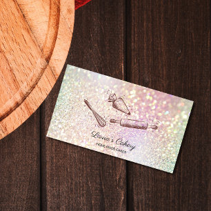 Carte De Visite épingle à rouler & whisky cupcake Boulangerie holo