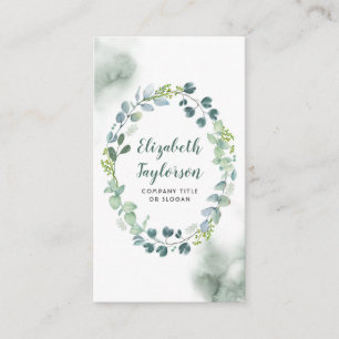 Carte De Visite Épouser de verdure d'aquarelle élégant et créatif