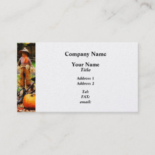 Carte De Visite Épouvantail et Citrouille - Finition en platine