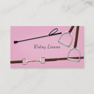 Carte De Visite Équestre Crop & Anglais Horse Tack Pink Equestrio