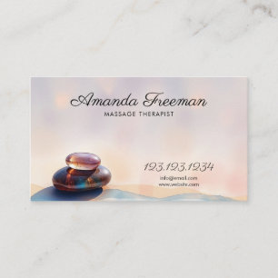 Carte De Visite Équilibrer Zen Energy Stones Massage Thérapie