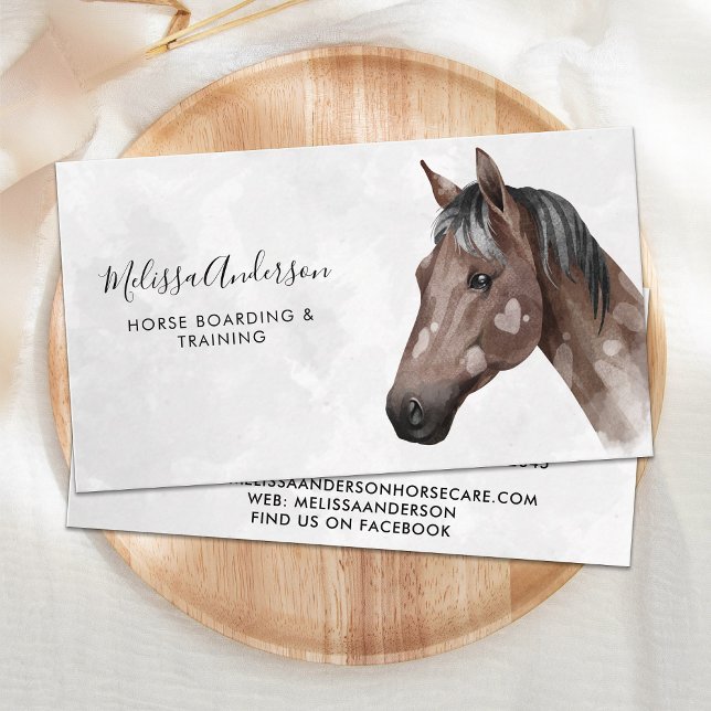Carte De Visite Equine Horse Personnalisé Equestre Aquarelle (Créateur téléchargé)