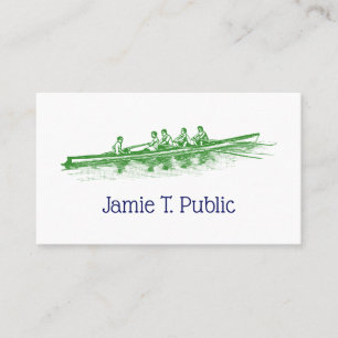 Carte De Visite Équipe d'aviron Rameurs de l'équipage de rame vert