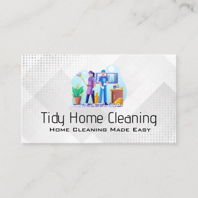 Carte De Visite Équipe de nettoyage | Services à domicile (Devant)