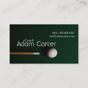 Carte De Visite Équipe de sport d'entraîneur de car de billards 