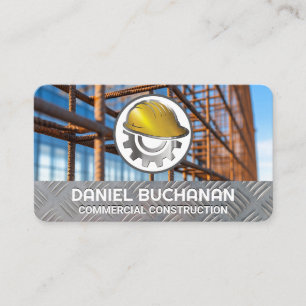 Carte De Visite Équipement de casque dur Chantier de constructio