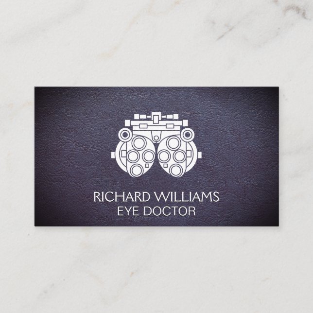Carte De Visite Équipement Phoropter | Médecin des yeux | Cuir (Devant)