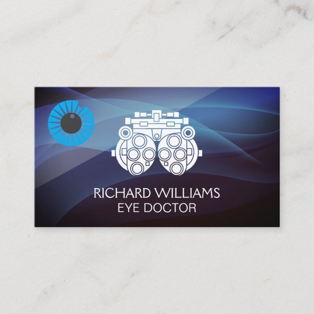 Carte De Visite Équipement Phoropter | Médecin des yeux | Logo des (Devant)