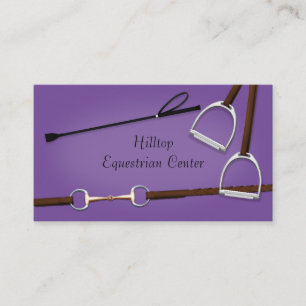 Carte De Visite équitation Crop & Horse Tack Purple Equestrio
