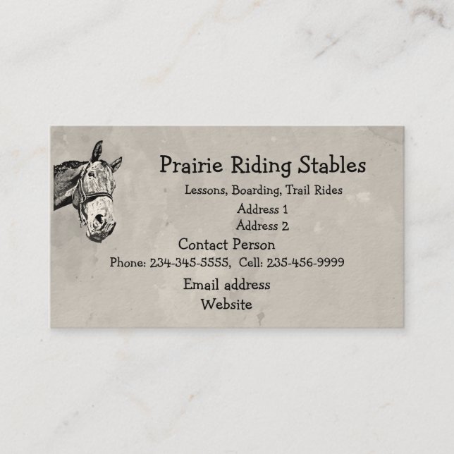 Carte De Visite Equitation Custom Trail équitation équitation Humo (Devant)