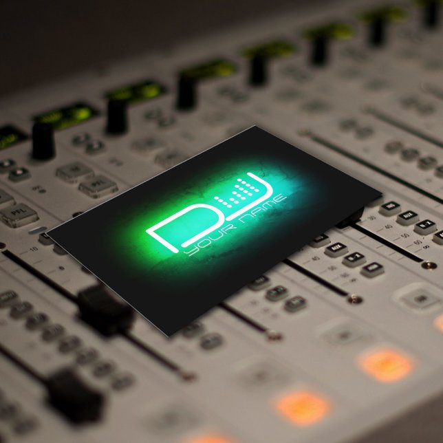 Carte De Visite Équiteur DJ léger Faux néon (Créateur téléchargé)