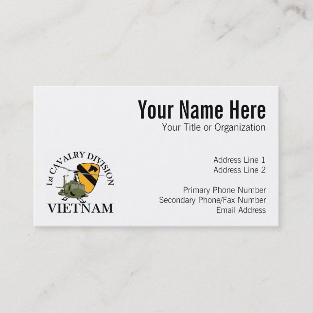 Carte De Visite ęr Vétérinaire de Cav Vietnam (Devant)